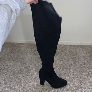 Womens Marc fisher size 7 knee high black booties - worn only twice